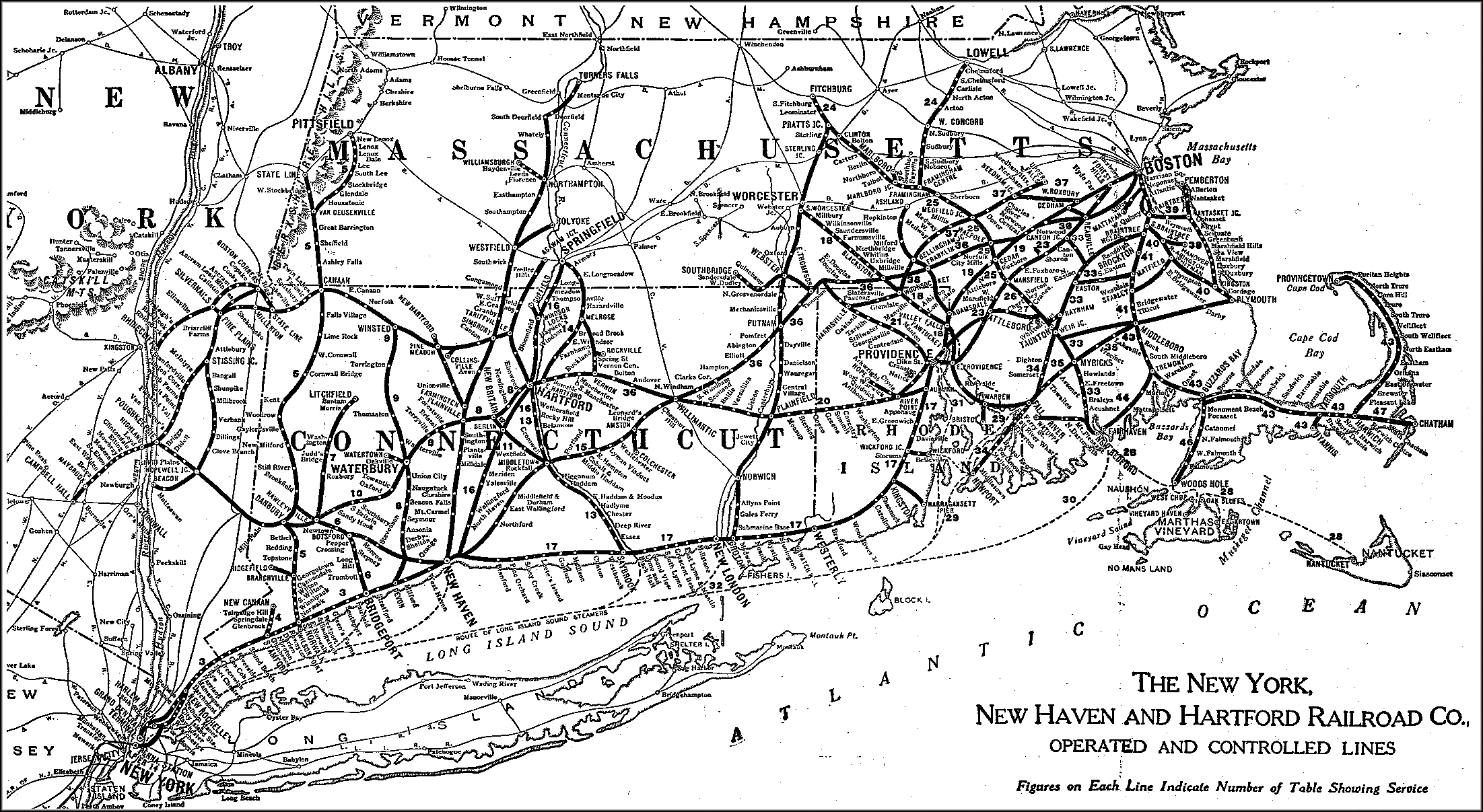 1929 New Haven Railroad map. (NHRHTA collection)